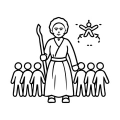 harriet tubman leading to freedom icon, harriet tubman leading to freedom line art - simple line art of harriet tubman leading to freedom, perfect for harriet tubman leading to freedom logos and icons