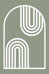 Obraz premium Geometric Mid Century Arch Wall Art Vector Design