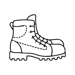 hiking boots icon, hiking boots line art - simple line art of hiking boots, perfect for hiking boots logos and icons