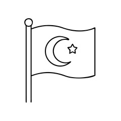 islamic flag icon, islamic flag line art - simple line art of islamic flag, perfect for islamic flag logos and icons