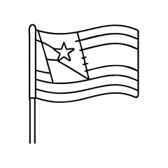 juneteenth flag icon, juneteenth flag line art - simple line art of juneteenth flag, perfect for juneteenth flag logos and icons