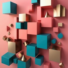 Obraz premium Vibrant 3D Rendered Backdrop for Product Packaging