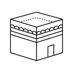 kaaba icon, kaaba line art - simple line art of kaaba, perfect for kaaba logos and icons