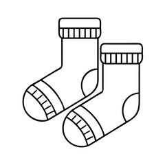 knit socks icon, knit socks line art - simple line art of knit socks, perfect for knit socks logos and icons