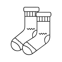 knit socks icon, knit socks line art - simple line art of knit socks, perfect for knit socks logos and icons