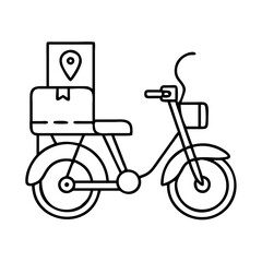 local delivery bike icon, local delivery bike line art - simple line art of local delivery bike, perfect for local delivery bike logos and icons