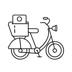 local delivery bike icon, local delivery bike line art - simple line art of local delivery bike, perfect for local delivery bike logos and icons