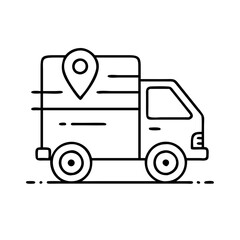 local delivery van icon, local delivery van line art - simple line art of local delivery van, perfect for local delivery van logos and icons