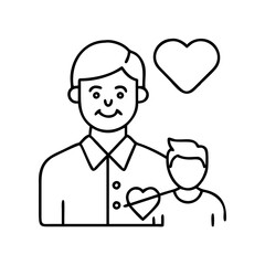 male caregiver icon, male caregiver line art - simple line art of male caregiver, perfect for male caregiver logos and icons