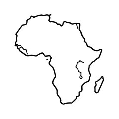 map of africa icon, map of africa line art - simple line art of map of africa, perfect for map of africa logos and icons