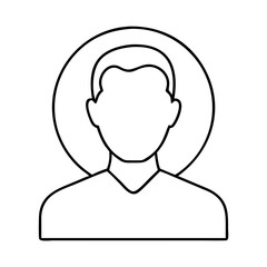 man silhouette icon, man silhouette line art - simple line art of man silhouette, perfect for man silhouette logos and icons