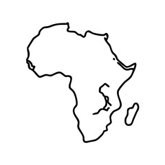 map of africa icon, map of africa line art - simple line art of map of africa, perfect for map of africa logos and icons