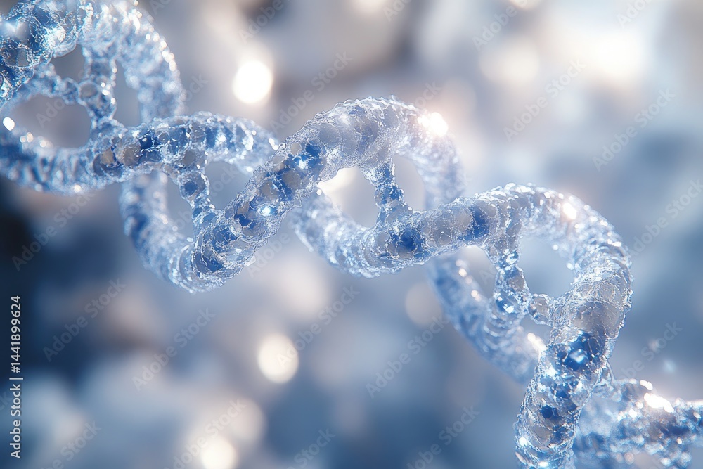 Poster delicate representation of a dna double helix structure.