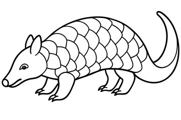 Elegant Pangolin Outline