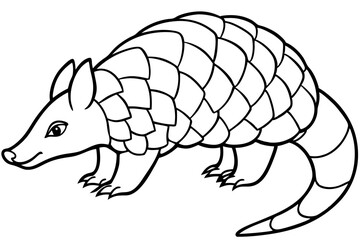 Elegant Pangolin Outline