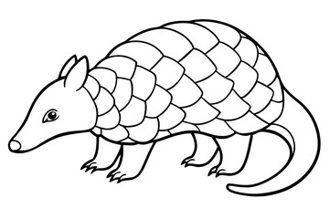 Elegant Pangolin Outline