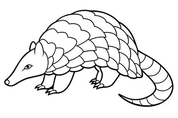 Elegant Pangolin Outline