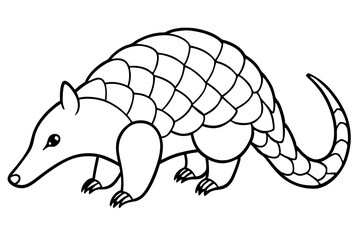 Elegant Pangolin Outline