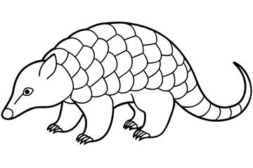 Elegant Pangolin Outline