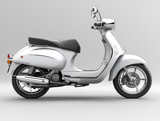 Obraz premium hyperrealistic image grey moped on a white background