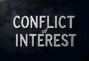 Obraz premium Conflict of Interest Text on Wall