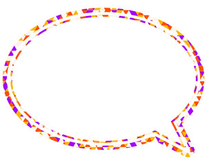 Fototapeta premium ステンドグラス風吹き出し 三角形模様 丸形