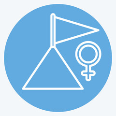 Icon Succes. related to Feminism symbol. blue eyes style. design editable