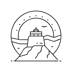 mount arafat icon, mount arafat line art - simple line art of mount arafat, perfect for mount arafat logos and icons