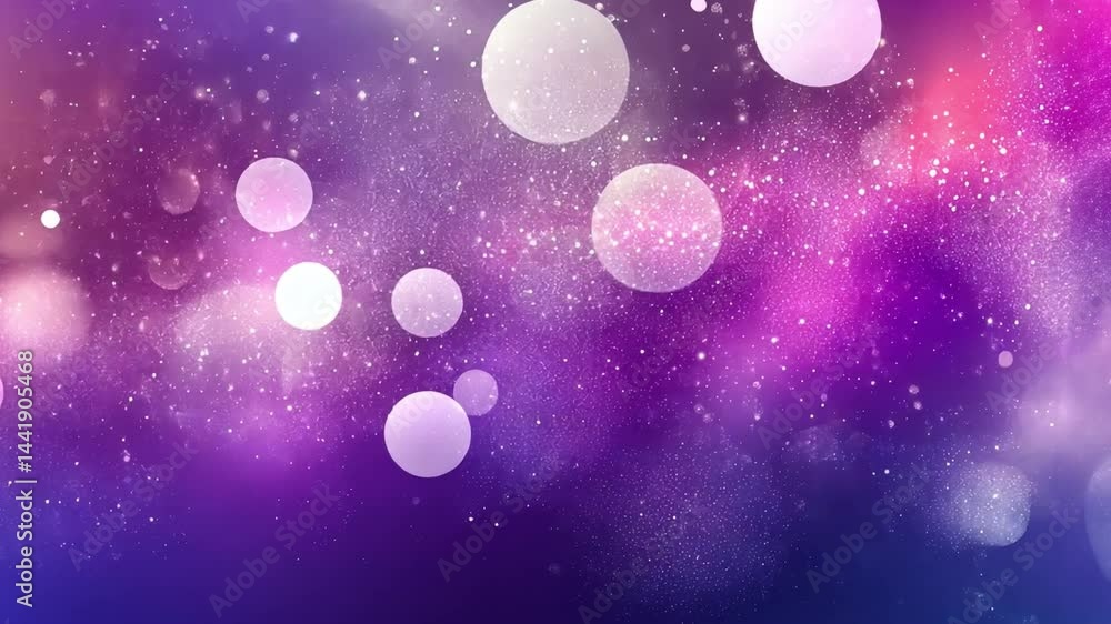 Poster vibrant abstract background with soft bokeh circles in dreamy shades of purple and pink, creating ma