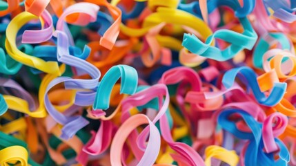 Fototapeta premium Colorful squiggle shapes forming a playful design. stock photo --ar 16:9 --raw --v 6 Job ID: 90cc1216-fa0b-4046-826c-ecbfa8436a8d
