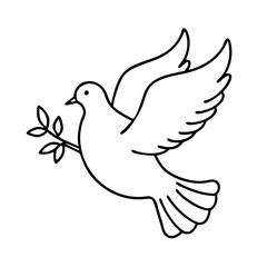 peace dove icon, peace dove line art - simple line art of peace dove, perfect for peace dove logos and icons