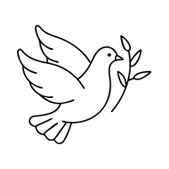 peace dove icon, peace dove line art - simple line art of peace dove, perfect for peace dove logos and icons