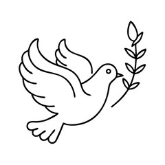 peace dove icon, peace dove line art - simple line art of peace dove, perfect for peace dove logos and icons