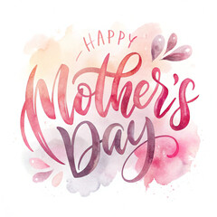 Vector illustration Happy Mother's Day Calligraphy with watercolor isolated on white background. illustration vector