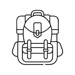pilgrim s backpack icon, pilgrim s backpack line art - simple line art of pilgrim s backpack, perfect for pilgrim s backpack logos and icons