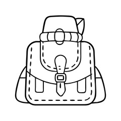 pilgrim s backpack icon, pilgrim s backpack line art - simple line art of pilgrim s backpack, perfect for pilgrim s backpack logos and icons