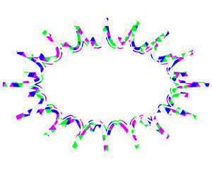 ステンドグラス風吹き出し　三角形模様　細長いギザギザした形