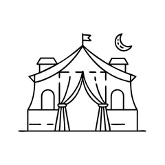 pilgrim s tent at mina icon, pilgrim s tent at mina line art - simple line art of pilgrim s tent at mina, perfect for pilgrim s tent at mina logos and icons