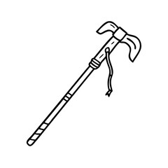 pilgrim s walking staff icon, pilgrim s walking staff line art - simple line art of pilgrim s walking staff, perfect for pilgrim s walking staff logos and icons