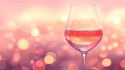 Wine glass with soft bokeh background.