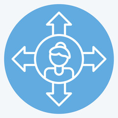 Icon Freedom. related to Feminism symbol. blue eyes style. design editable