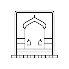 prayer hall icon, prayer hall line art - simple line art of prayer hall, perfect for prayer hall logos and icons