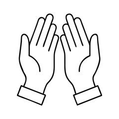 prayer hands icon, prayer hands line art - simple line art of prayer hands, perfect for prayer hands logos and icons