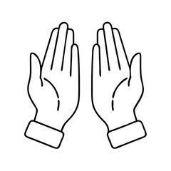 prayer hands icon, prayer hands line art - simple line art of prayer hands, perfect for prayer hands logos and icons