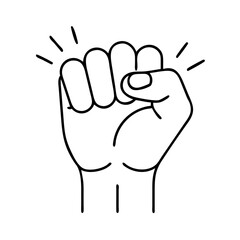 raised fist symbol of solidarity icon, raised fist symbol of solidarity line art - simple line art of raised fist symbol of solidarity, perfect for raised fist symbol of solidarity logos and icons