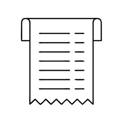 receipt icon, receipt line art - simple line art of receipt, perfect for receipt logos and icons