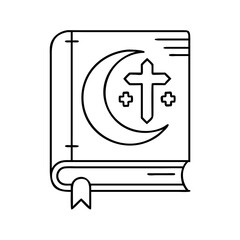 religious guidebook icon, religious guidebook line art - simple line art of religious guidebook, perfect for religious guidebook logos and icons