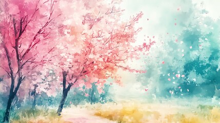 Colorful AI spring watercolor