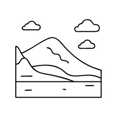 sand dune icon, sand dune line art - simple line art of sand dune, perfect for sand dune logos and icons