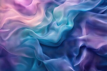 Obraz premium Soft, flowing pastel fabric in shades of blue, purple, and pink creates a dreamy, abstract texture.